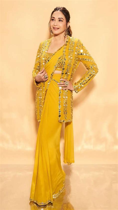 5 Best Yellow Outfits By Madhuri Dixit For Basant Panchami