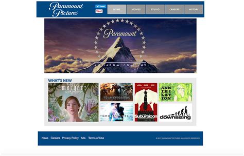 Paramount Pictures Webpage on Behance