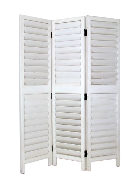 Wooden 3 Panel Room Divider with Slatted Design, White - Walmart.com ...