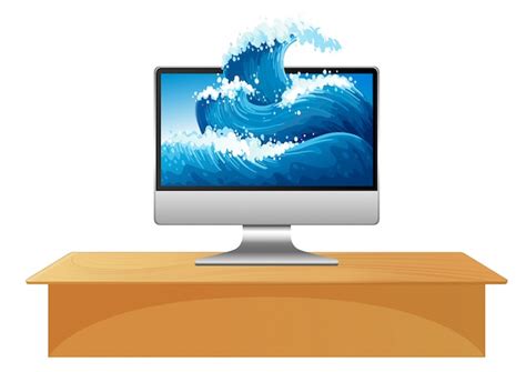 Free Vector | Ocean waves on computer desktop