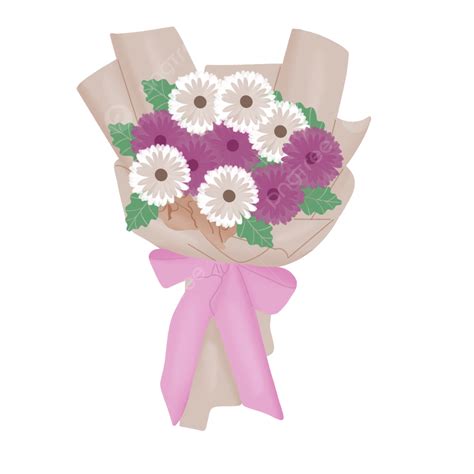 Gerbera Flower Hd Transparent, White And Purple Gerbera Flower Bouquet, Flower Png, Bouquet Png ...