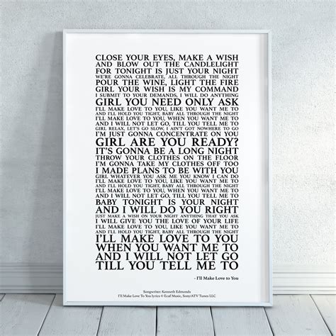 I'll Make Love to You Song Lyrics Print Official Licensed - Etsy UK