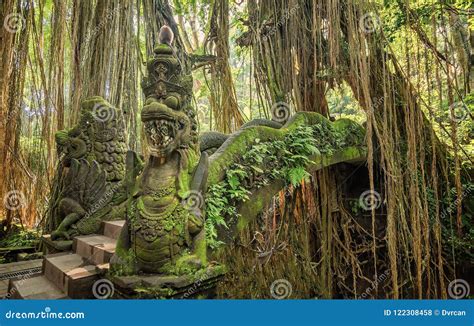 Sacred Monkey Forest Sanctuary in Ubud. Bali Island Indonesia Stock ...