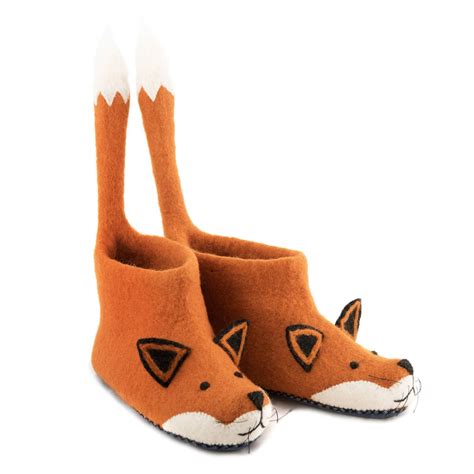 Finlay Fox Adult Felt Slippers By Sew Heart Felt