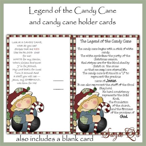 Legend of the Candy Cane Card Digital Printable Immediate | Etsy ...