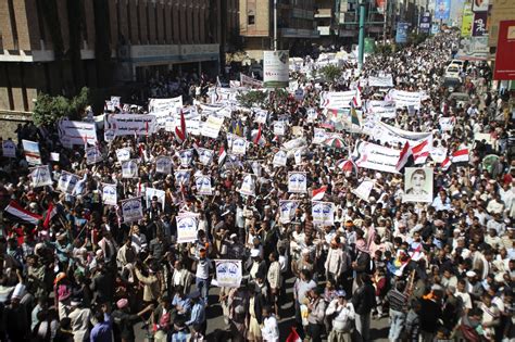 Thousands Protest Against Houthi Rule in Yemen - Newsweek