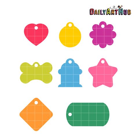 Dog Tag Shapes Clip Art Set – Daily Art Hub – Free Clip Art Everyday