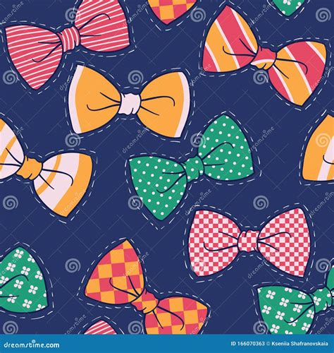 Vector Pattern with Color Butterfly Tie Stock Vector - Illustration of male, party: 166070363