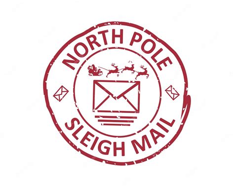 Premium Vector | North pole sleigh mail grunge rubber stamp design with ...