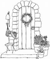 Door Coloring Page Sketch sketch template