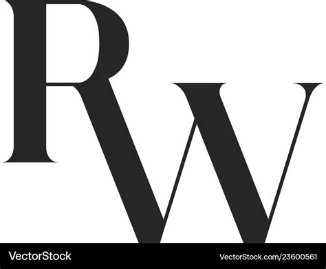 Rw logo monogram Royalty Free Vector Image - VectorStock