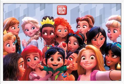 Disney Wreck It Ralph: Ralph Breaks The Internet - Princess Wall Poster, 22.375" x 34", Framed ...