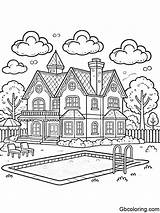 Prinatble Mansion Coloring Pages Free For Kids And Adults sketch template