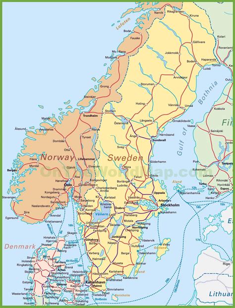 Norway denmark map - Map of denmark and norway (Northern Europe - Europe)