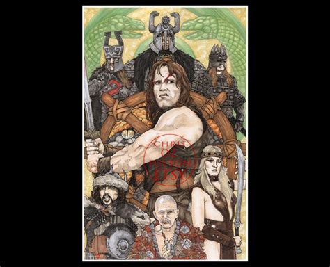 Conan the Barbarian Arnold Schwarzenegger 11x17 Poster Print Chris Oz ...