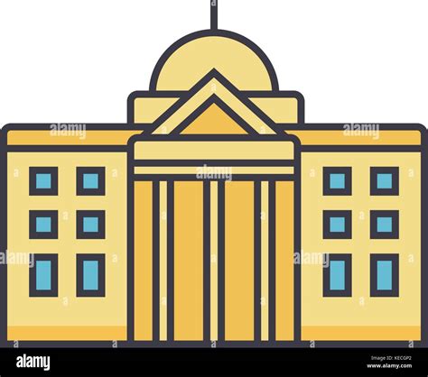 Town hall flat line illustration, concept vector isolated icon Stock Vector Image & Art - Alamy