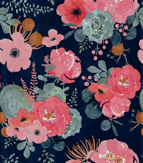 Flower Peel And Stick Modern Floral Wallpaper Pink/Green/Navy Blue ...