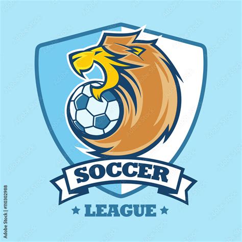 lion soccer logo Stock Vector | Adobe Stock