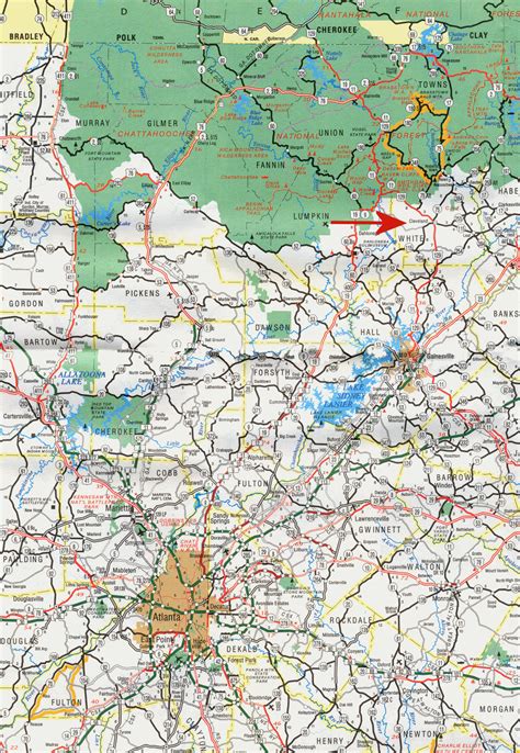 Maps- North Georgia, Mountains, White & Lumpkin Counties, Paradise Valley Campground