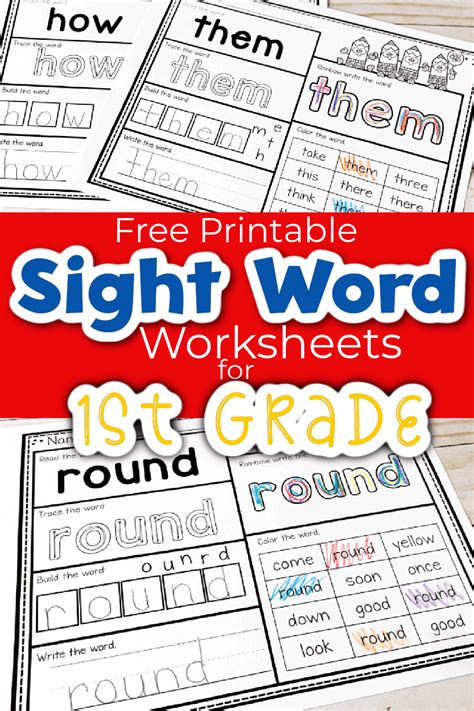 Free Printable First Grade Sight Words Worksheets - Worksheets Library