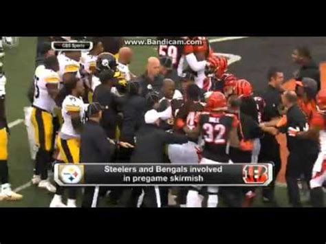 Steelers and Bengals Fight During Pregame WTF !!! - Bengals Steelers ...