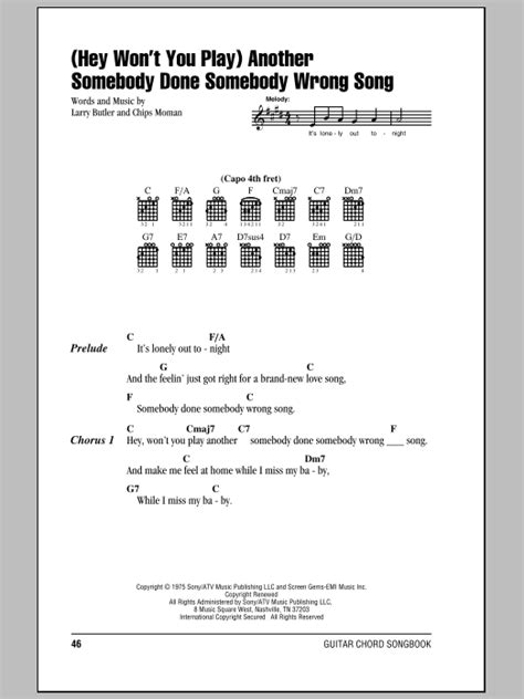 (Hey, Won't You Play) Another Somebody Done Somebody Wrong Song by B.J. Thomas - Guitar Chords ...