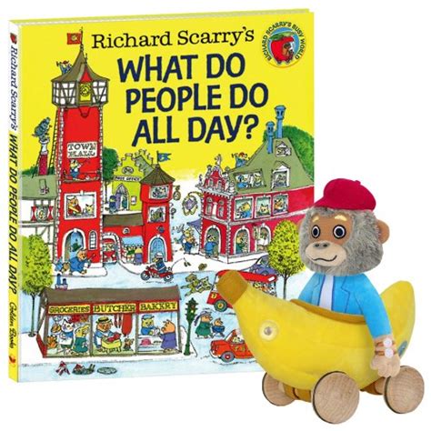 Bananas Gorilla Soft Toy & Richard Scarry Hardcover Book