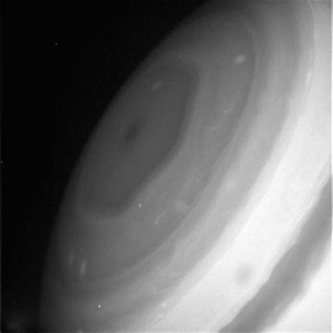 Saturn rotation, showing polar hexagon and bands [Cassini, 3 May 2013, methane filter] : SpaceGifs