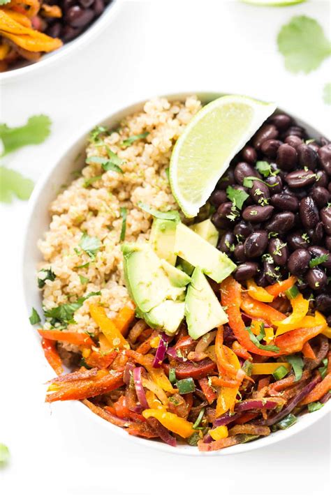 Black Bean Quinoa Fajita Bowls - Simply Quinoa