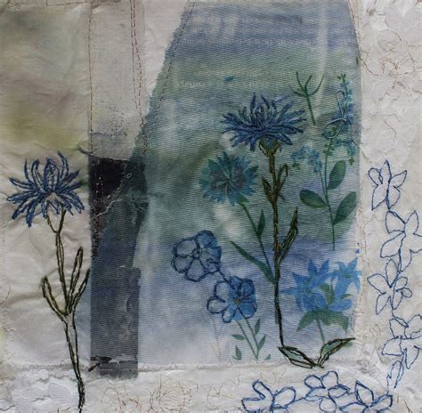 Textile Artist Cas Holmes – Handkerchief Cornflower - TextileArtist.org