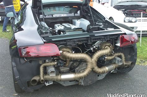 2010 Audi R8 Engine Bay with Twin Turbo Kit