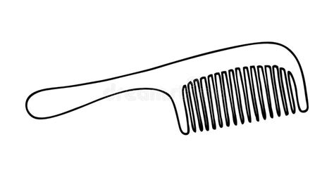 LINE DRAWING of a COMB for HAIR in the STYLE of DOODLE Stock Vector - Illustration of vintage ...