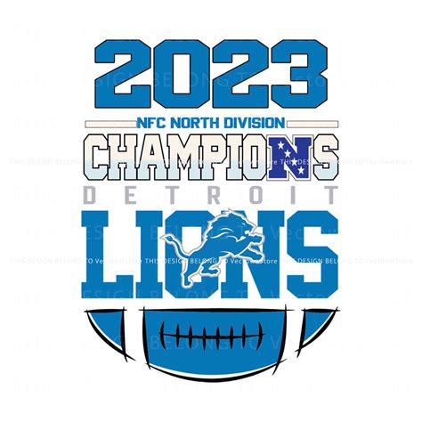 Detroit Lions NFC North Champs 2023 SVG