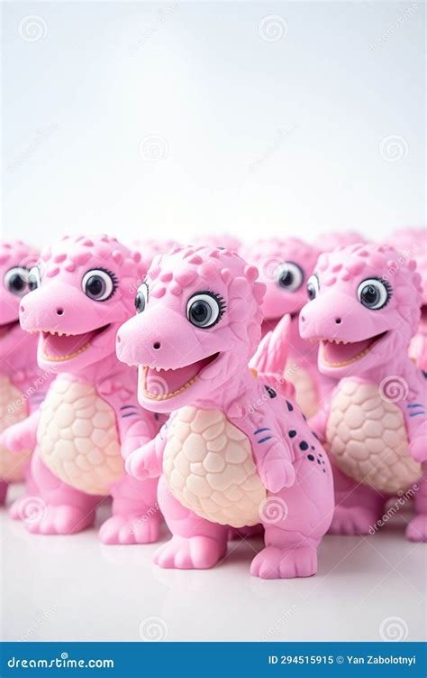 Pink Toy Toy Dinosaur Figures White Background Stock Illustration ...