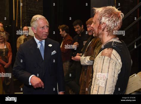 The Prince of Wales meets actor Trevor White, who plays Hotspur, after watching a performance of ...