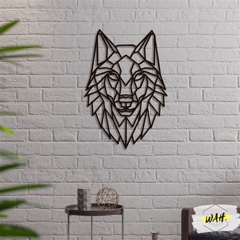 Metal Geometric Wolf Head Metal Wall Art Metal Wall Decor | Etsy