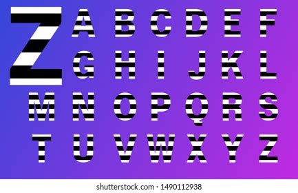 Black White Stripes Letters Alphabet Like Stock Vector (Royalty Free ...