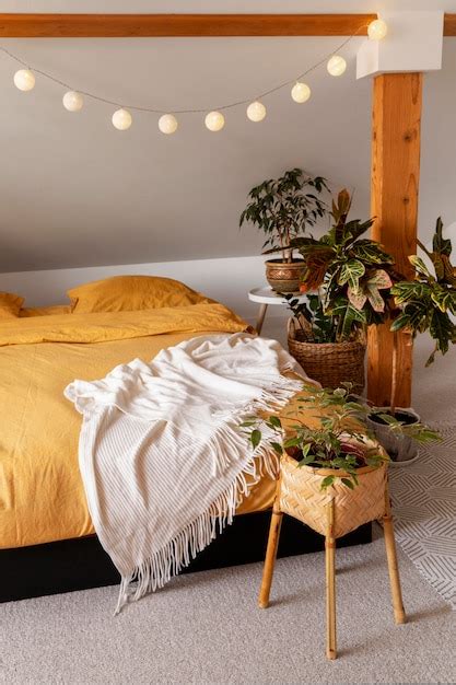 Free Photo | Minimalist bedroom interior design with plants