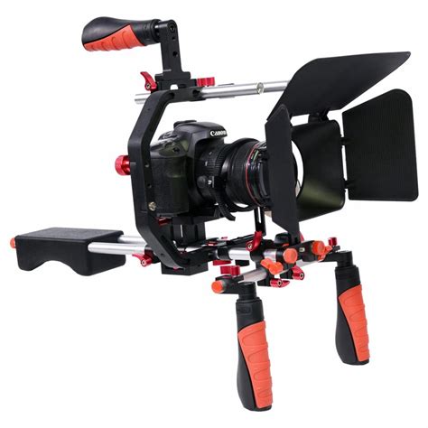 5 in 1 DSLR Rig Kit C shape Stabilizer Shoulder Mount Rig/Matte Box/Follow Focus/Dslr Cage for ...