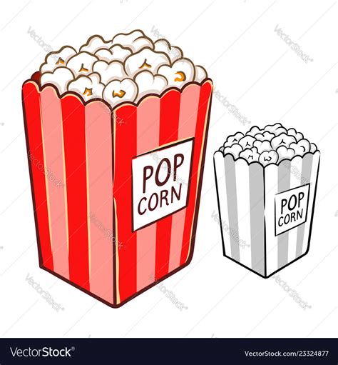 Popcorn hand drawing Royalty Free Vector Image