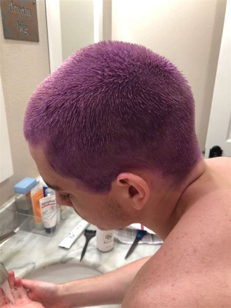 dyed kenny’s buzz purple! in 2023 | Dyed hair men, Men purple hair ...