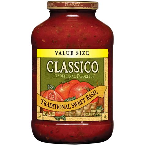 Classico Traditional Sweet Basil Pasta Sauce 44 oz Jar - Walmart.com - Walmart.com