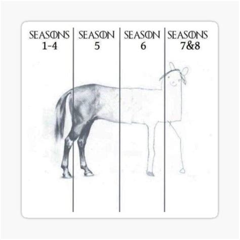 "Game of Thrones Horse Meme Funny Season Finale Joke" Sticker for Sale by SmithDigital | Redbubble