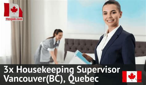 Housekeeping Supervisor: Salary: $24.81 Hourly - Vancouver (BC)