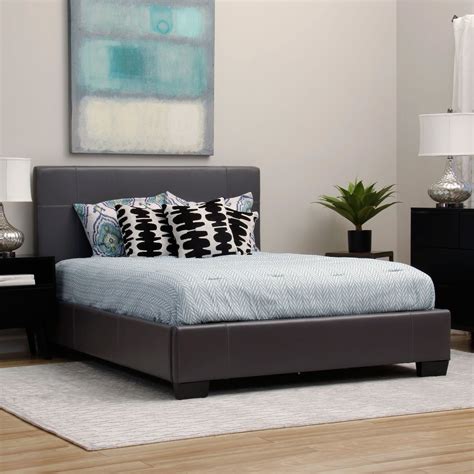 The modern dark grey color on this bed brings a touch of sophisticated and cosmopolitan flair ...