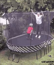 Trick Shot GIF - Trampoline Basketball Fail - Discover & Share GIFs