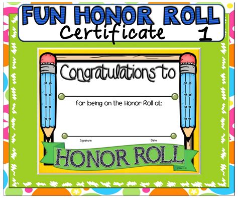 Honor Roll Printable Certificates