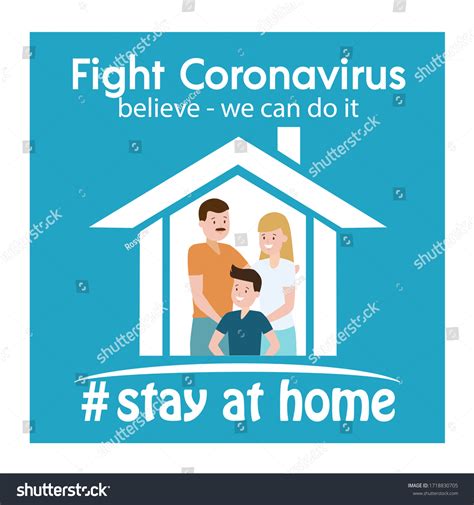 Coronavirus Covid 19 Campaign Stay Home Stock Vector (Royalty Free) 1718830705 | Shutterstock