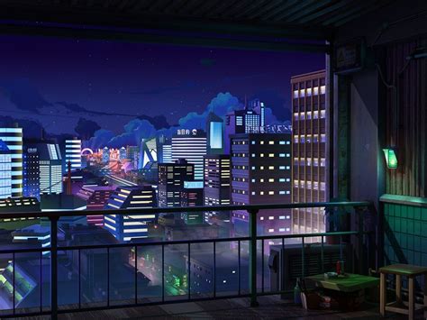 Anime City Backgrounds Night