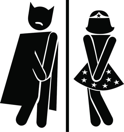 Men women Toilet Sign Restrooms Sign Funny Sticker Wall image 1 | Restroom sign, Toilet sign ...